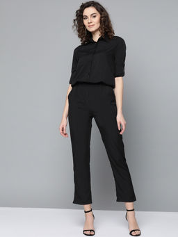 Trend Arrest - Black Solid Jumpsuit