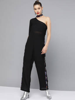 Trend Arrest - Black Solid Jumpsuit