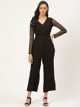 Trend Arrest - Black Solid Jumpsuit With Belt