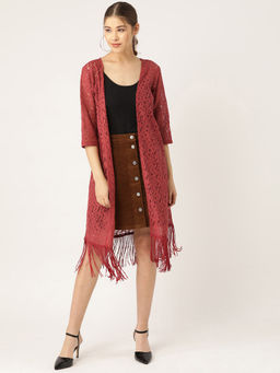 Trend Arrest - Rust Patterned Shrug