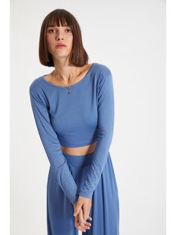 Trendyol - Women'S Indigo Solid/Plain Pattern Sets