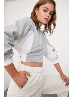 Trendyol - Women'S Gray Colorblock Pattern Tops