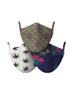 Whats Down - Tropical Feels - Reusable, Washable Face Masks - Pack of 3