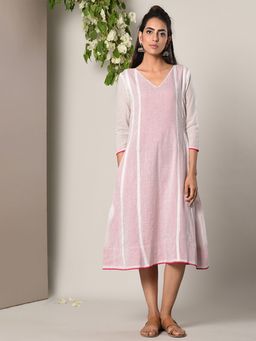 trueBrowns - White Pink Highlight Dress
