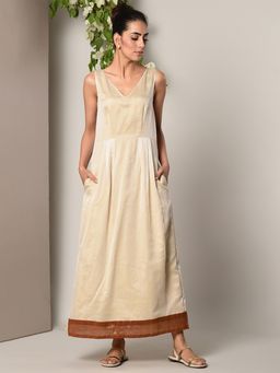 trueBrowns - Beige Bronze Border Dress