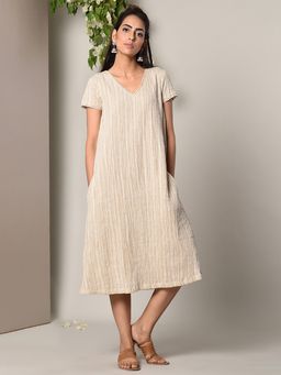 trueBrowns - Crinkled Cotton Straight Dress