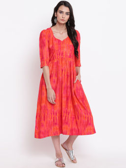 trueBrowns - Pink Button Dress
