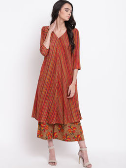 trueBrowns - Multi-ColorStripe Kurta Set