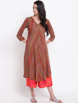 trueBrowns - Multi-Color Stripe Kurta Set