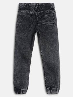 Tales & Stories - Boy's Black Lycra Solid Jeans