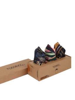 Tossido - Multi-Colour Printed Pocket Squares (Set of 3)
