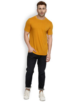 CHKOKKO - Mustard Round Neck T-Shirt