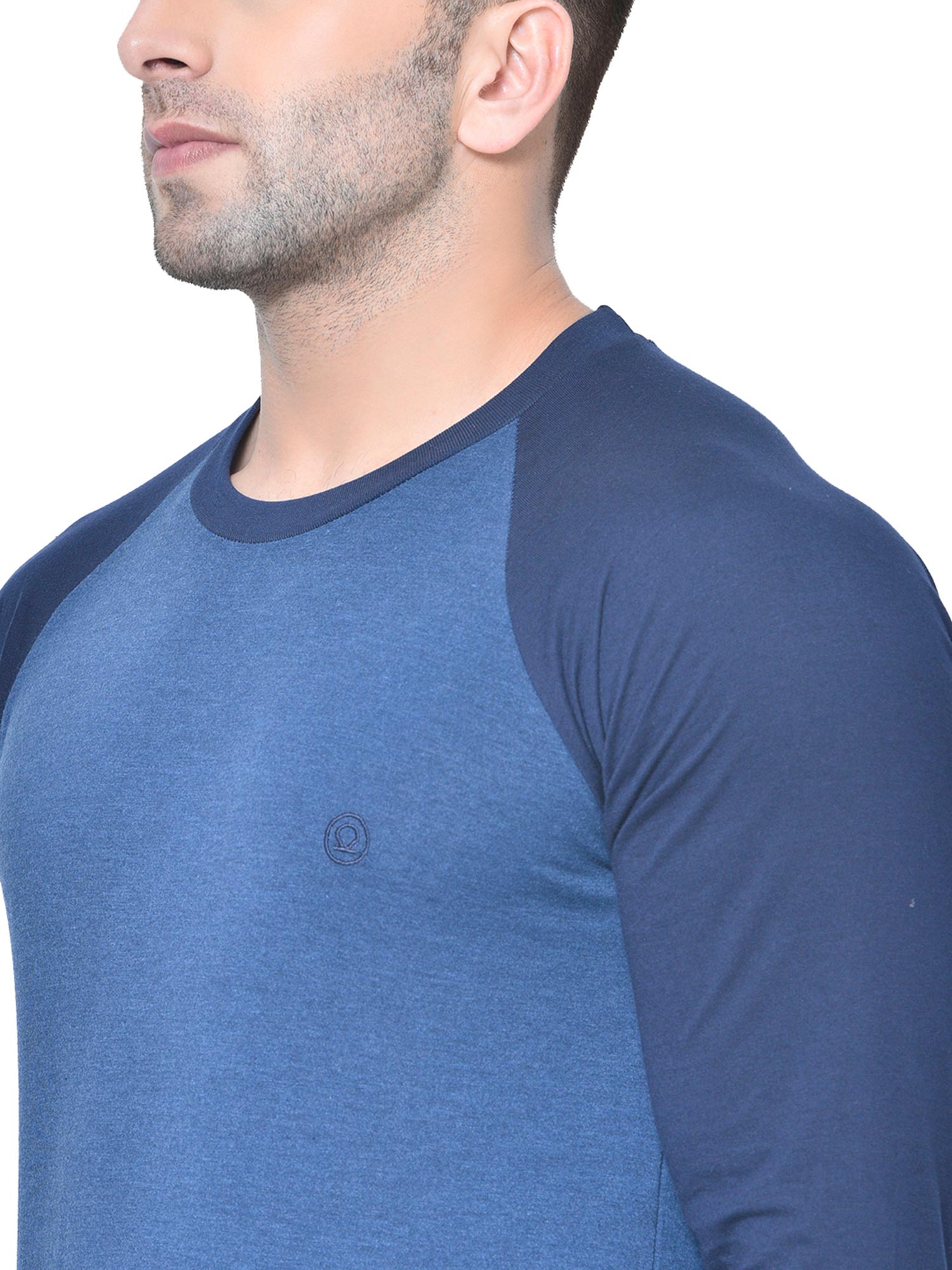 Buy Chkokko Blue Round Neck T-Shirt 