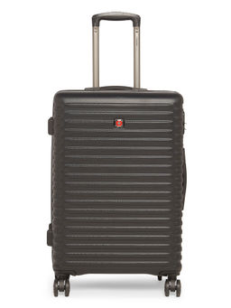 Swiss Brand - DUBLIN Black Color PU Material Hard 24" Medium Trolley