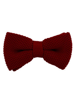The Tie Hub - Solid Maroon Knitted Bow Tie