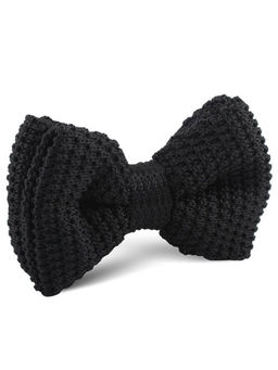 The Tie Hub - Solid Black Knitted Bow Tie
