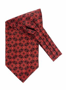 The Tie Hub - Flower Network Red Floral Cravat For Men