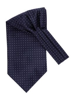 The Tie Hub - Navy With Sky Blue Mini Polka Cravat For Men