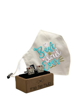 The Tie Hub - Best Dad Ever Face Mask With I Love My Dad Cufflinks
