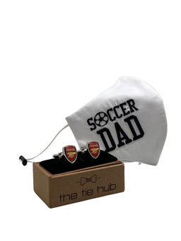 The Tie Hub - Soccer Dad Face Mask With Football Team Cufflinks