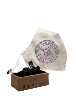 The Tie Hub - Best Dad Ever Purple Face Mask With Gaming Controllers Cufflinks