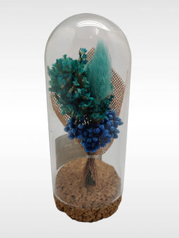 The Tie Hub - Baby's Breath Teal Flower With Blue Feather Wedding Boutonniere