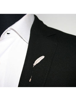 The Tie Hub - Lapel Pin - Feather Large Silver
