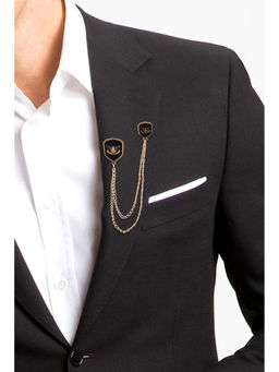 The Tie Hub - Black and Gold Lapel Pin