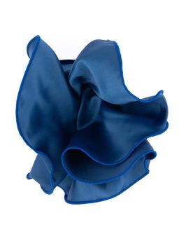 The Tie Hub - Freehand Solid Blue Round Wit Blue Border Pocket Square For Men By The Tie Hub