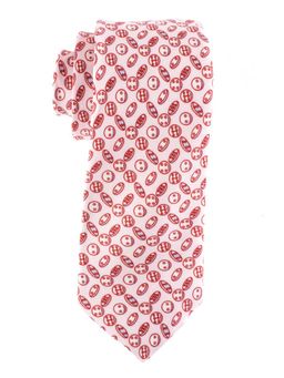The Tie Hub - Cookies Print Silk Baby Pink Necktie