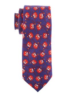 The Tie Hub - Drums Print Silk Purple Necktie