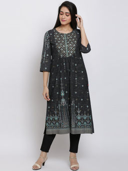 Biba - Black Printed Kurta