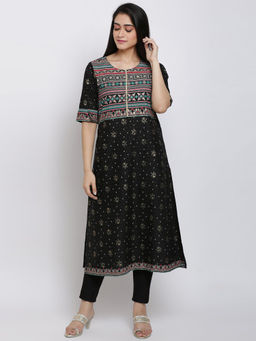 Biba - Black Printed Kurta