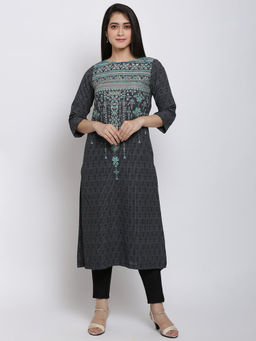 Biba - Black Printed Kurta