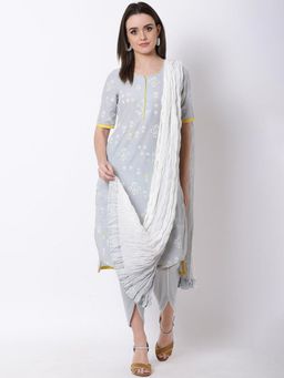 Rangriti - Grey Solid Dupatta