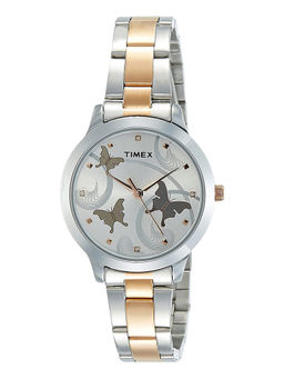 Timex - Silver Dial Round Analog Watches (TW000T607)