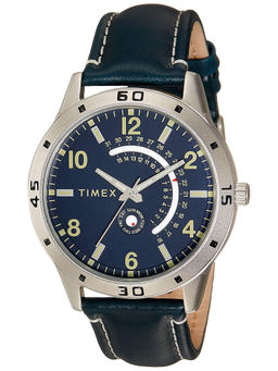 Timex - Round 45mm Blue Dial Analog Men Watch - TW000U925