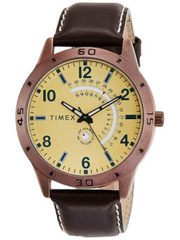 Timex - Round 21mm Ivory Dial Analog Men Watch - TW000U930