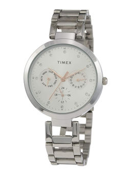 Timex - Silver Dial Round Analog Watches (TW000X204)