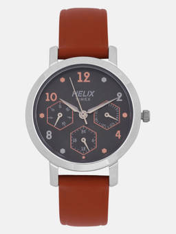 Helix - Grey Round Dial Analog Watch - TW024HL30