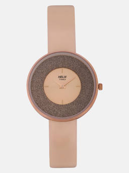 Helix - Peach Round Dial Analog Watch - TW031HL08