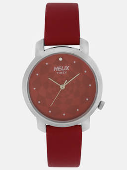 Helix - Maroon Round Dial Analog Watch - TW032HL02