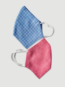 Twenty Dresses by Nykaa Fashion - Checks Woven Reusable Face Mask (Pack of 2)