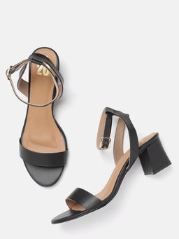 Twenty Dresses by Nykaa Fashion - Black Going The Classic Way Flared Heels