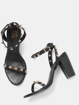 Twenty Dresses by Nykaa Fashion - Black Strapped In Studs Heels