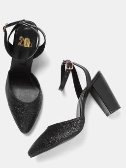 Twenty Dresses by Nykaa Fashion - Black Long Glittery Night Heels