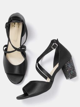 Twenty Dresses by Nykaa Fashion - Black Caged In Peep Toe Heels