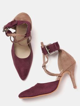 Twenty Dresses by Nykaa Fashion - Spill The Wine And Beige Stiletto Heels