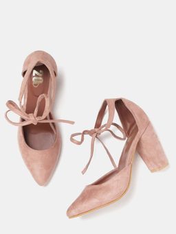 Twenty Dresses by Nykaa Fashion - Pink Pointed Toe Solid Block Heels