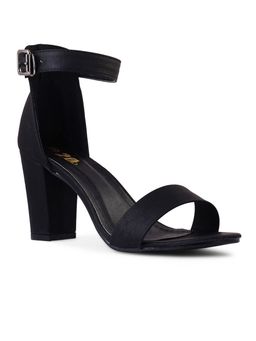 Twenty Dresses by Nykaa Fashion - Black Solid Ankle Strap Block Heels